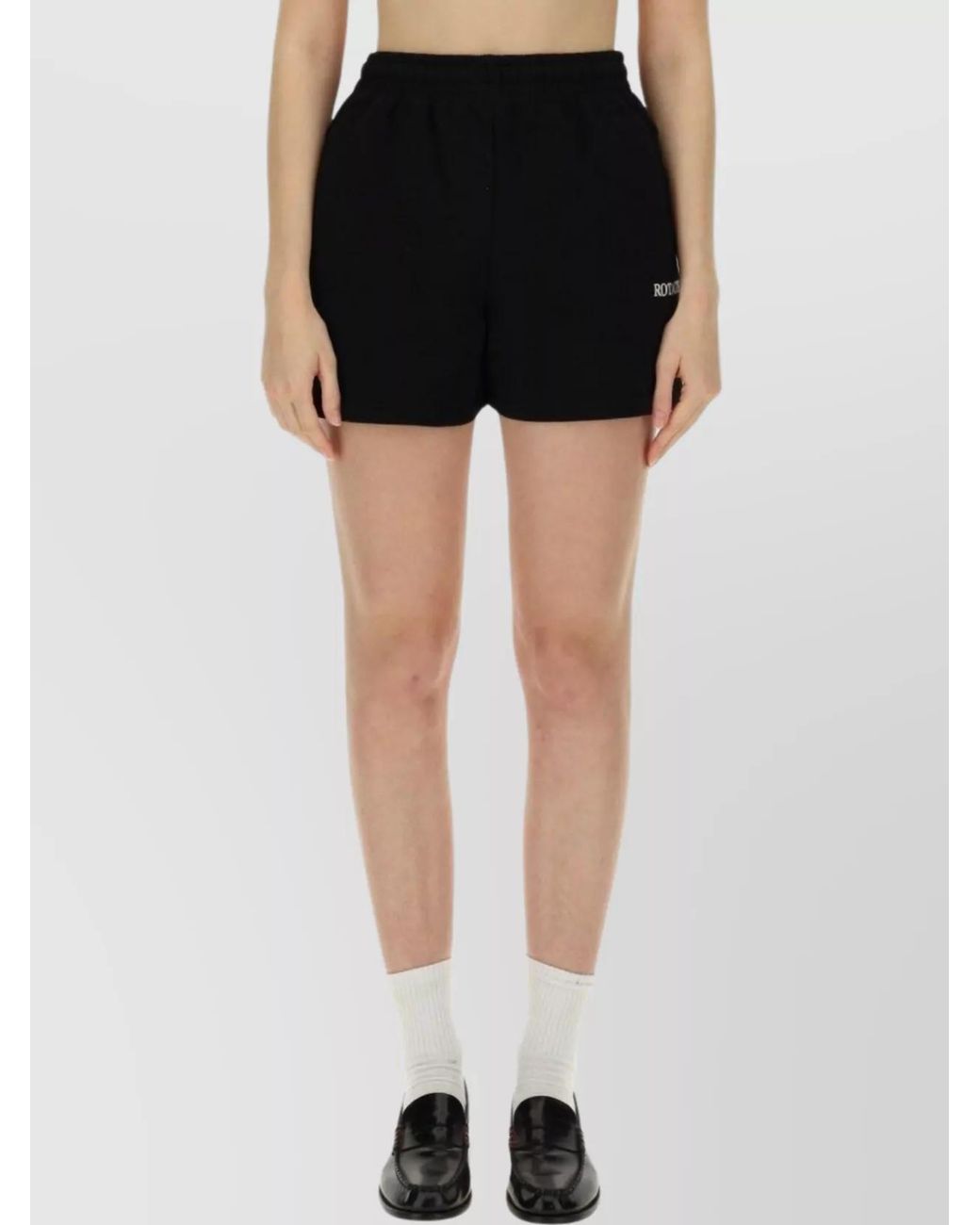 ROTATE BIRGER CHRISTENSEN Black High-Rise Knee-Length Shorts