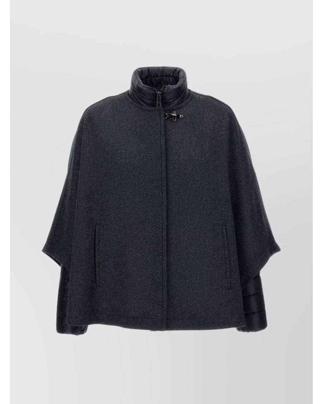 Fay Blue Wool Regular-Fit Three-Quarter-Sleeve Cape for men