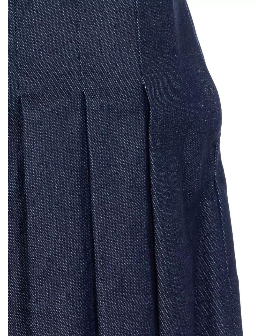 A.P.C. Blue Pleated Mini Skirt