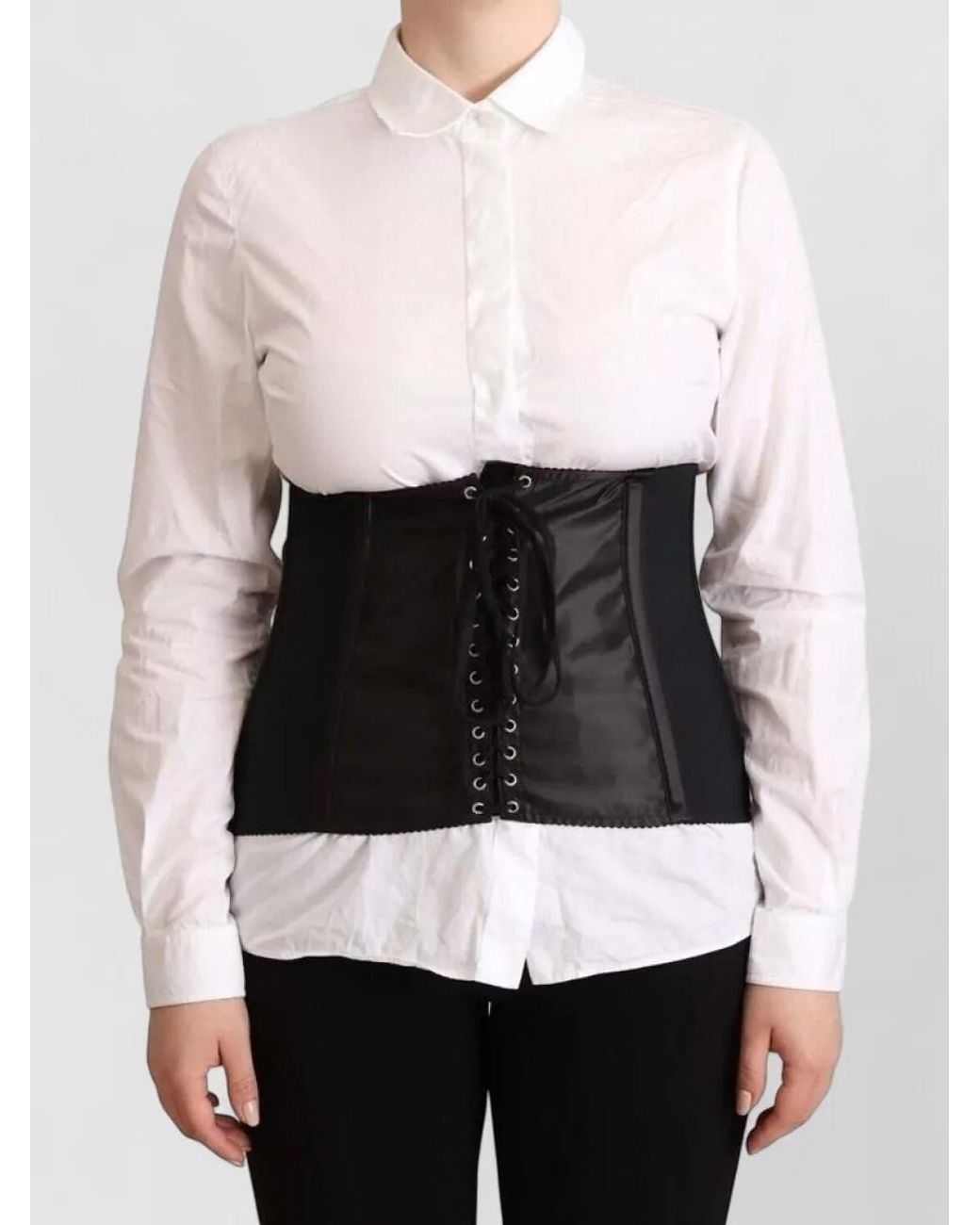 Dolce & Gabbana White Stretch Corset Top