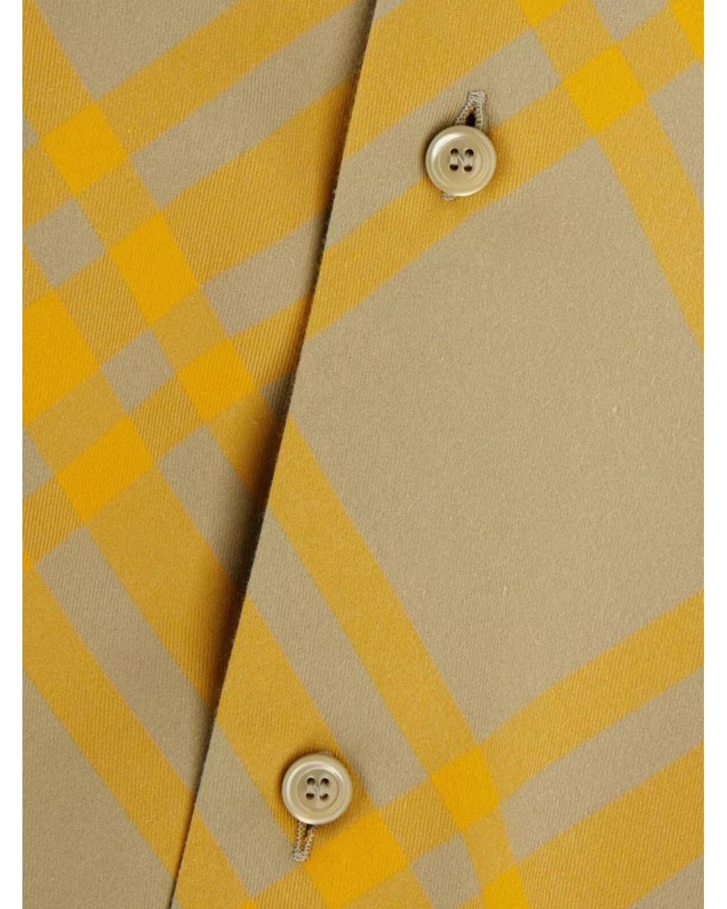 Burberry Yellow Check Cotton Shirt