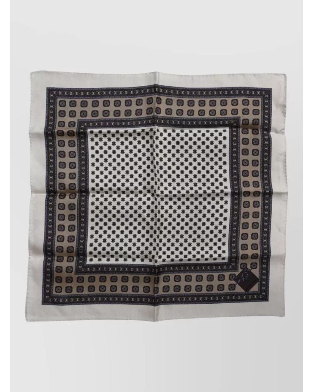 Dolce & Gabbana Gray Silk Patterned Pocket Square for men