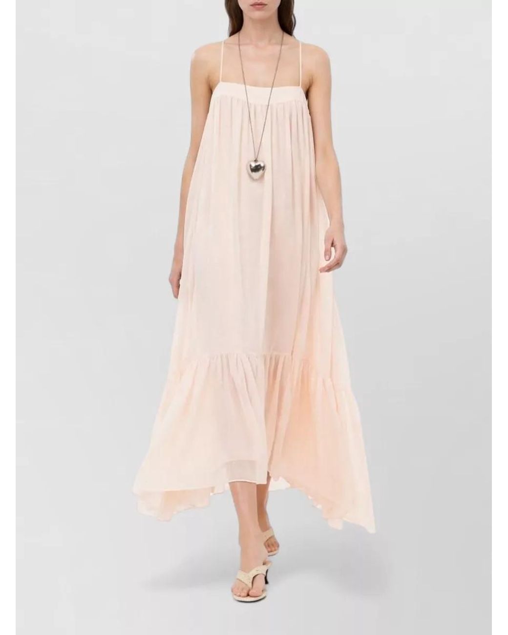 ROTATE BIRGER CHRISTENSEN White Chiffon Midi Dress