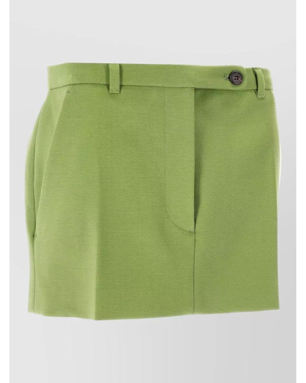 Miu Miu Green Stretch Jersey Mini Skirt