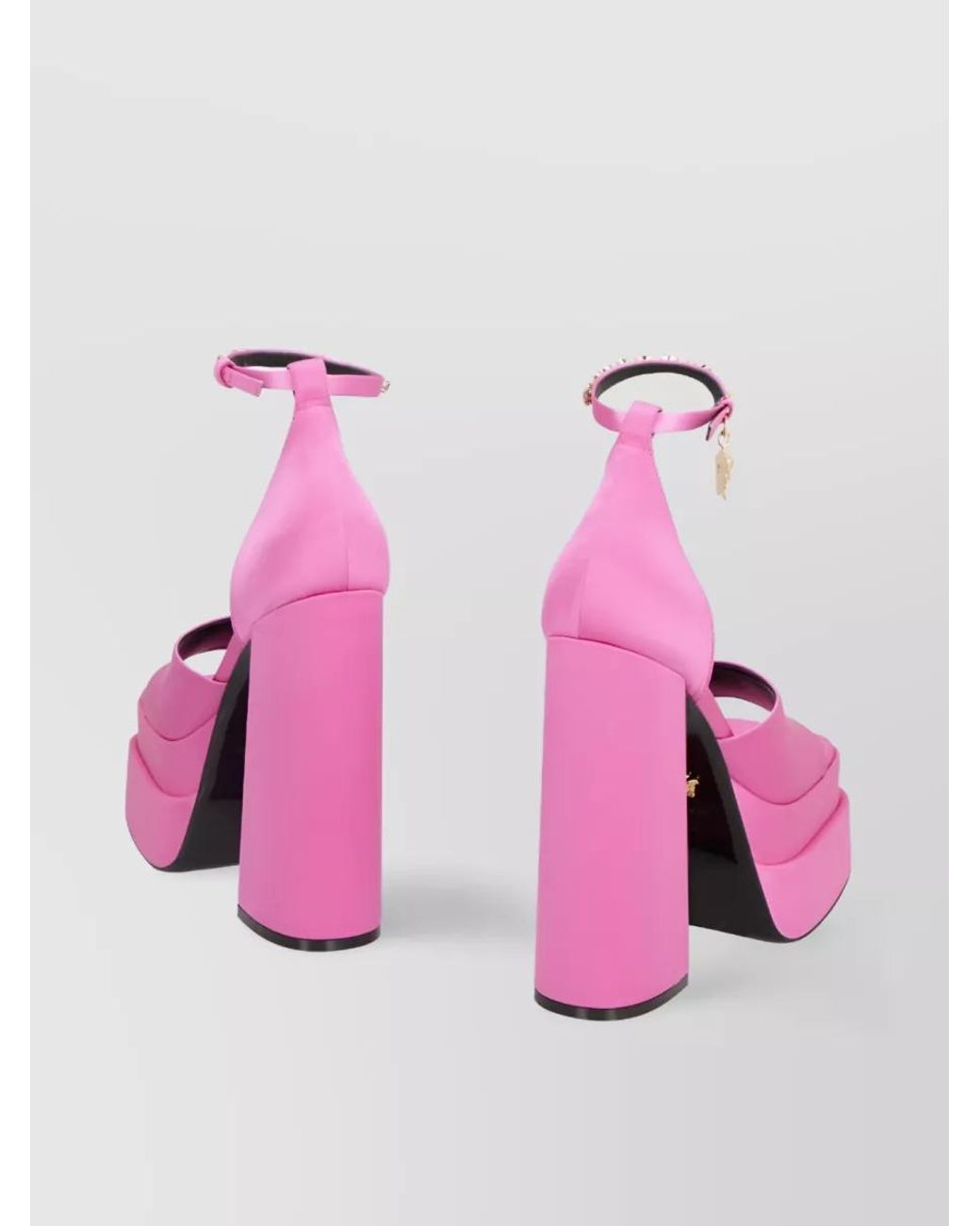 Versace Pink Crystal Embellished Platform Sandals