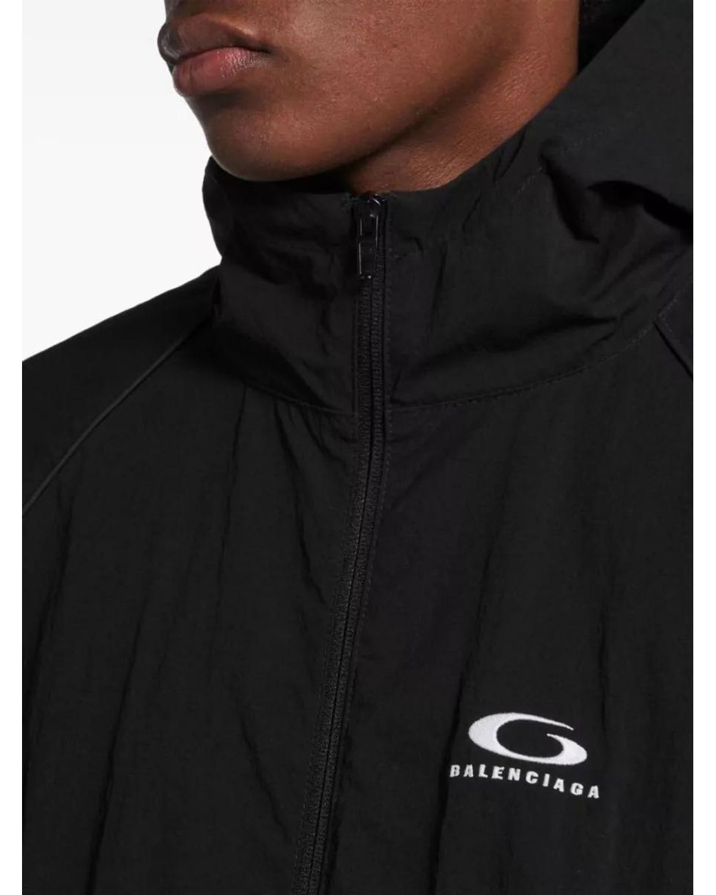 Balenciaga Black Technical Hooded Sport Jacket for men