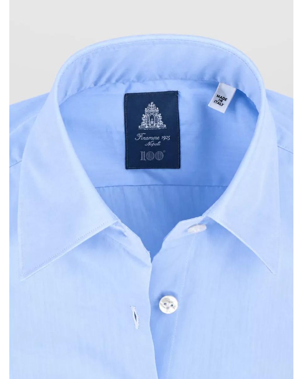 Finamore 1925 Blue Cotton Shirt