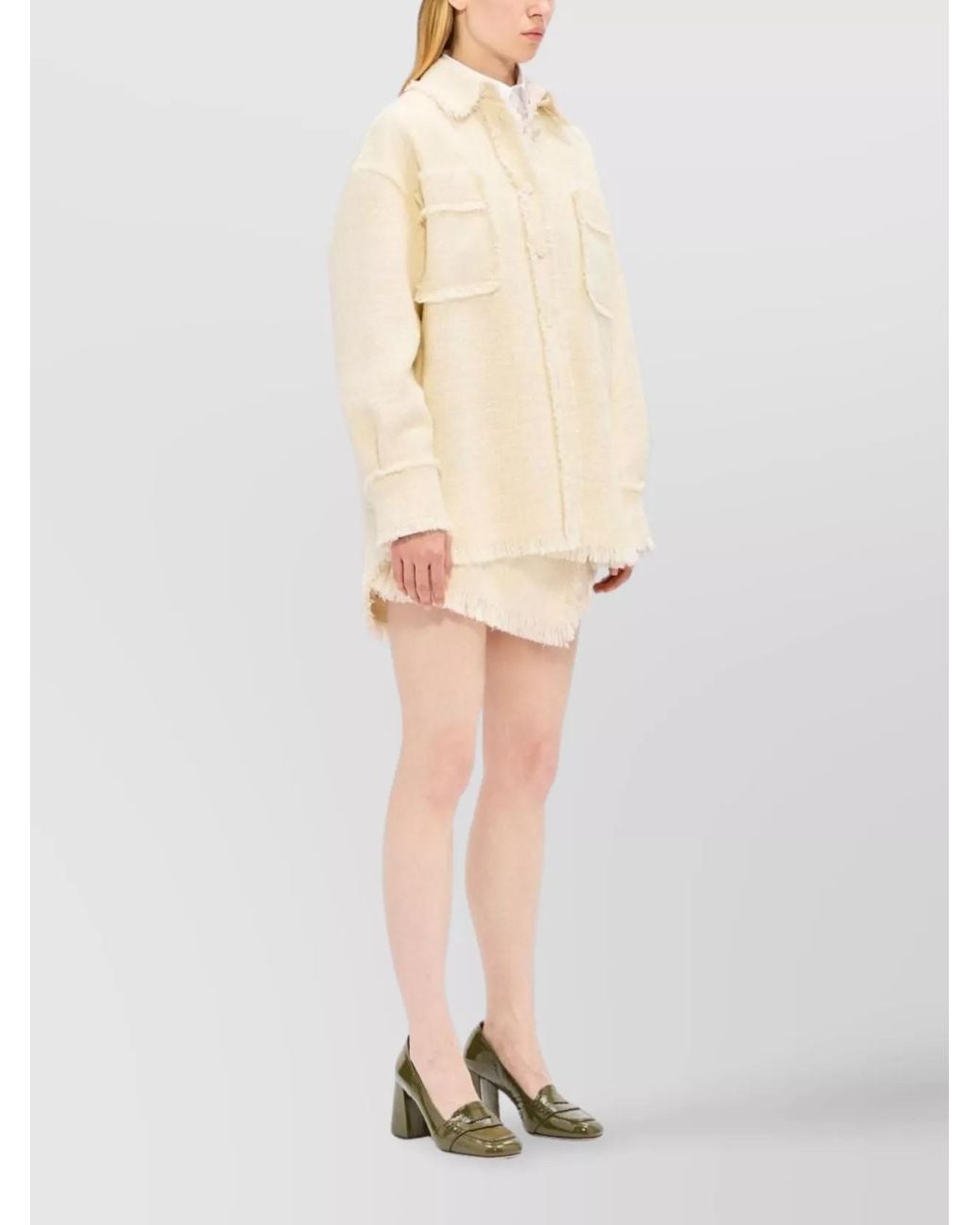 MSGM White Tailored Shorts