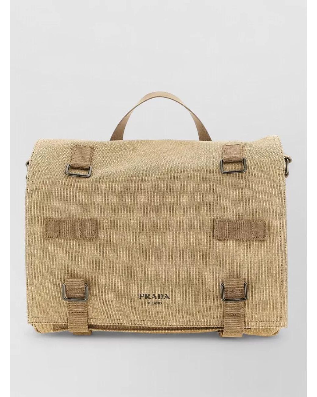 Prada Natural Canvas Shoulder Bag for men