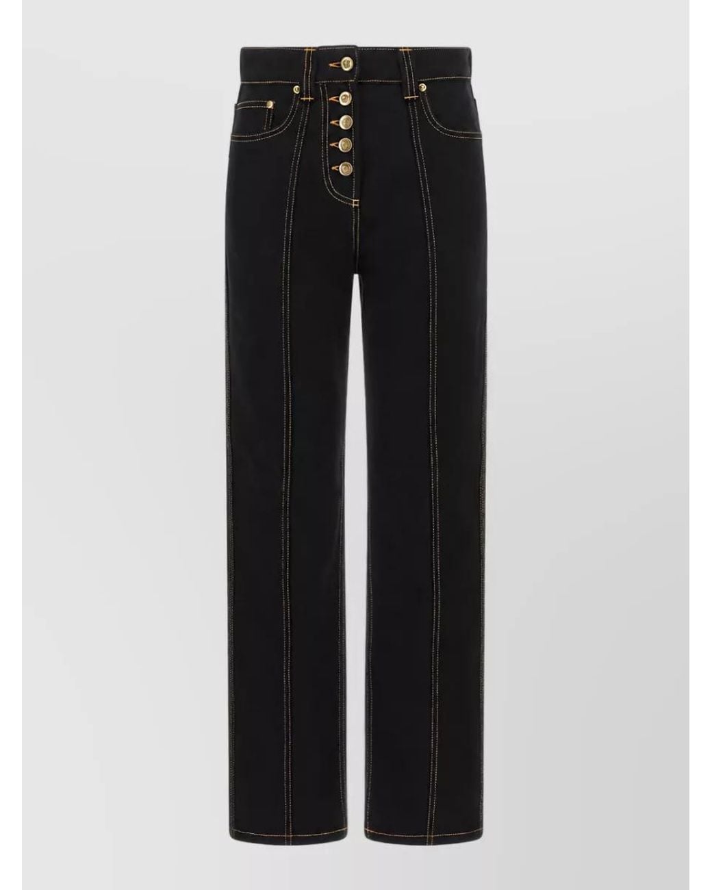 Versace Black High-Rise Straight-Leg Denim Jeans