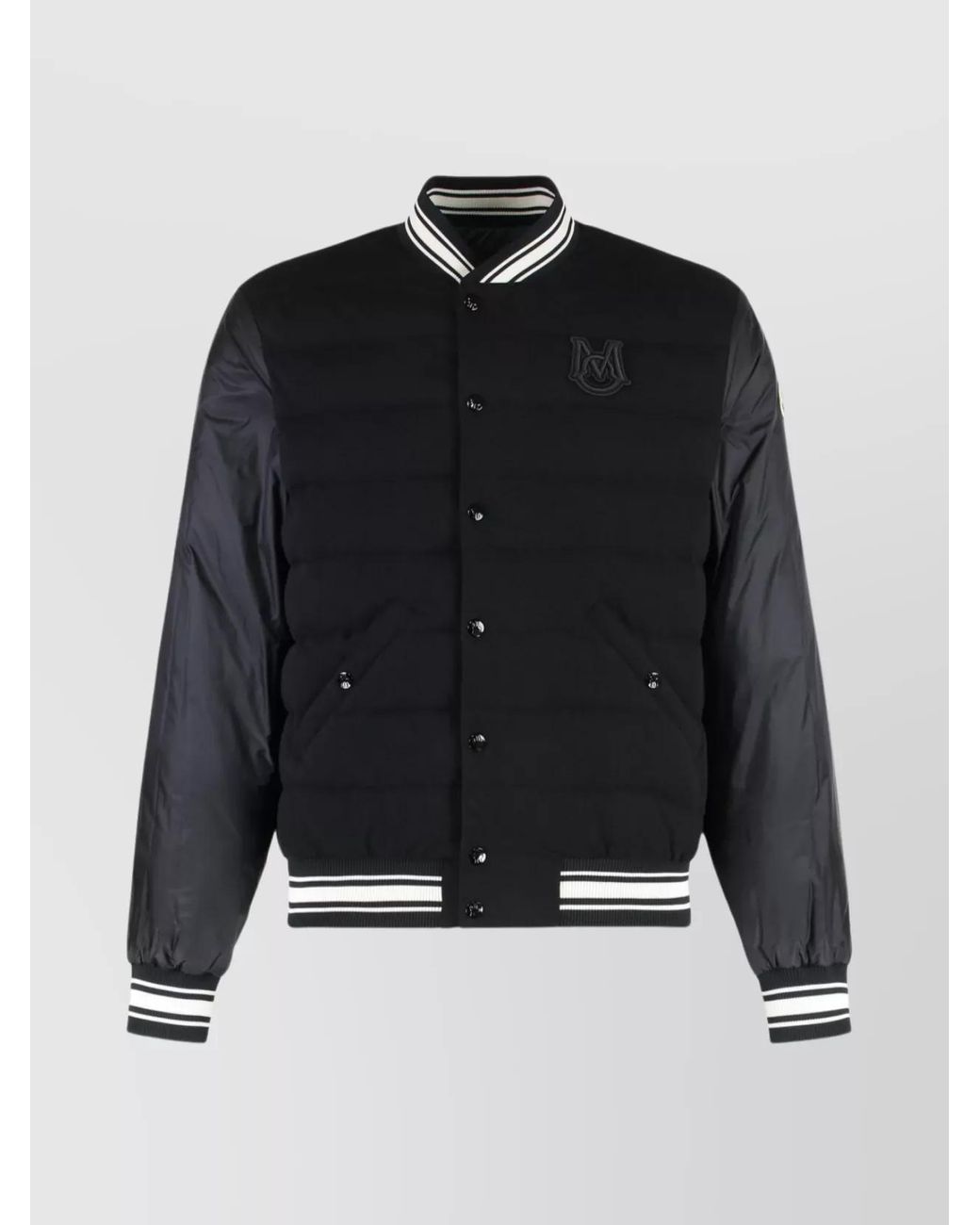 Moncler Blue Down Reversible Ribbed Bomber Jacket for men