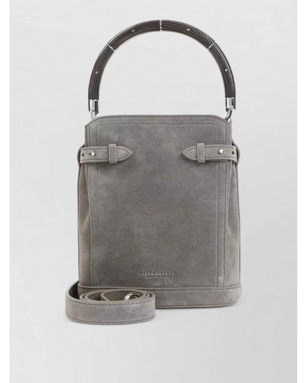 Ralph Lauren Gray Suede Mini Bucket Bag