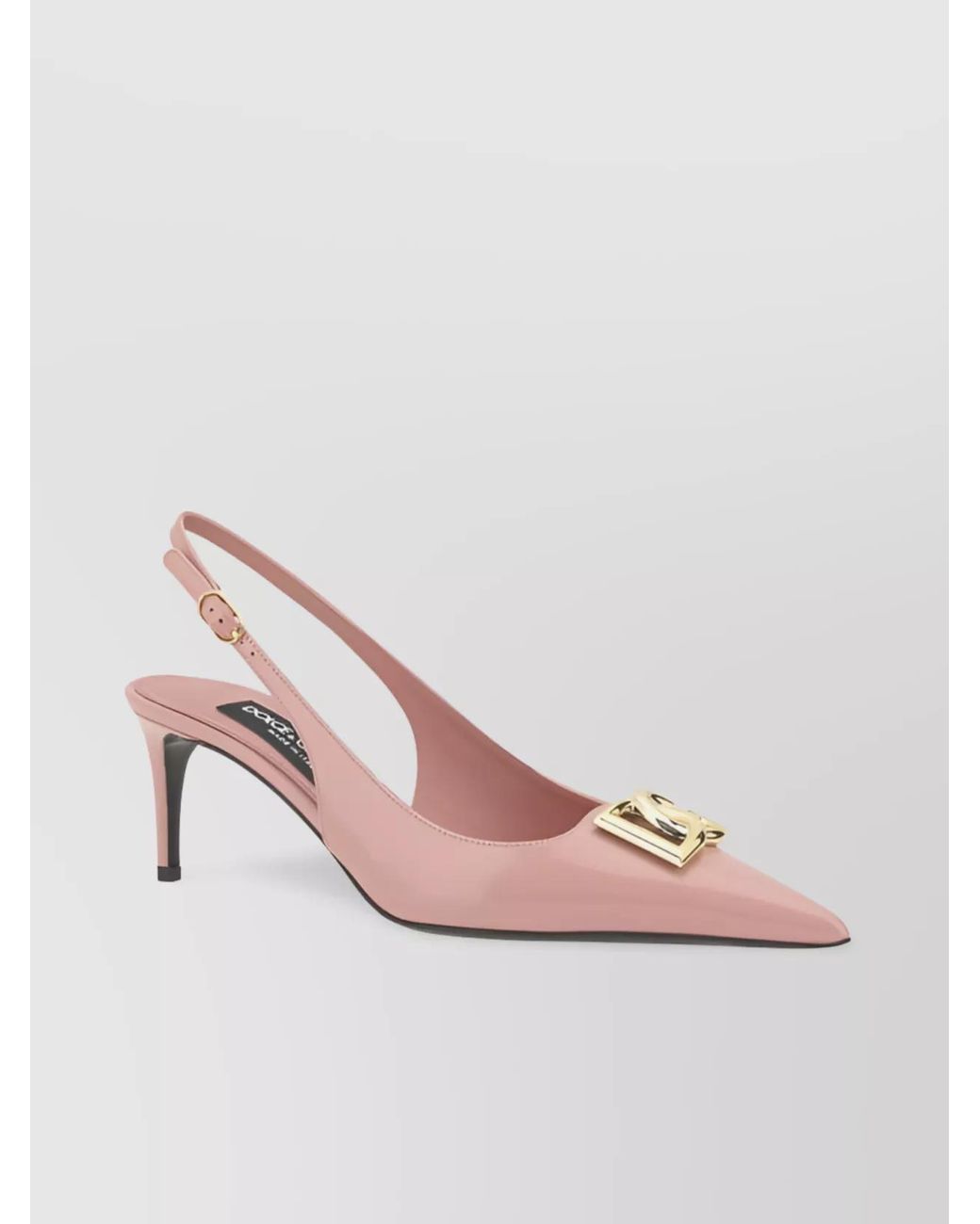 Dolce & Gabbana Pink Leather Logo Slingback Pumps