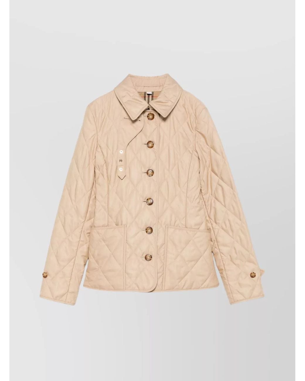 Burberry Natural Quilted Single-Breasted Jacket