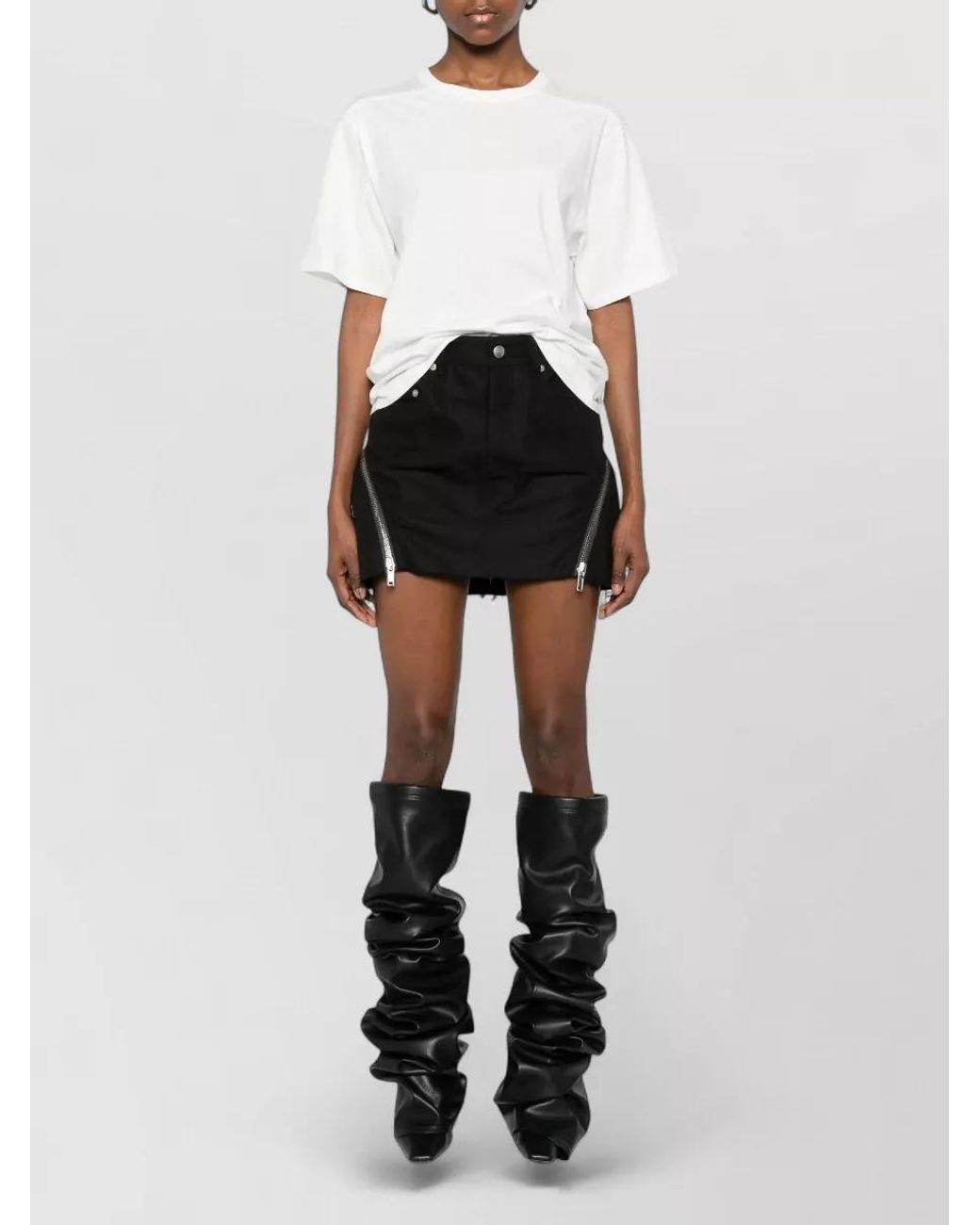 Rick Owens White Cotton Crew Neck Short Sleeve T-Shirt