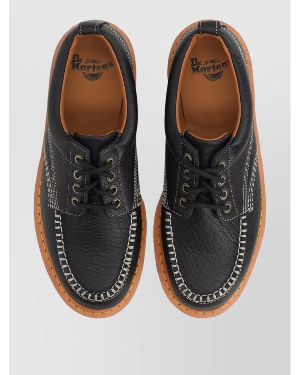 Dr. Martens Black Leather Moc Toe Brogues