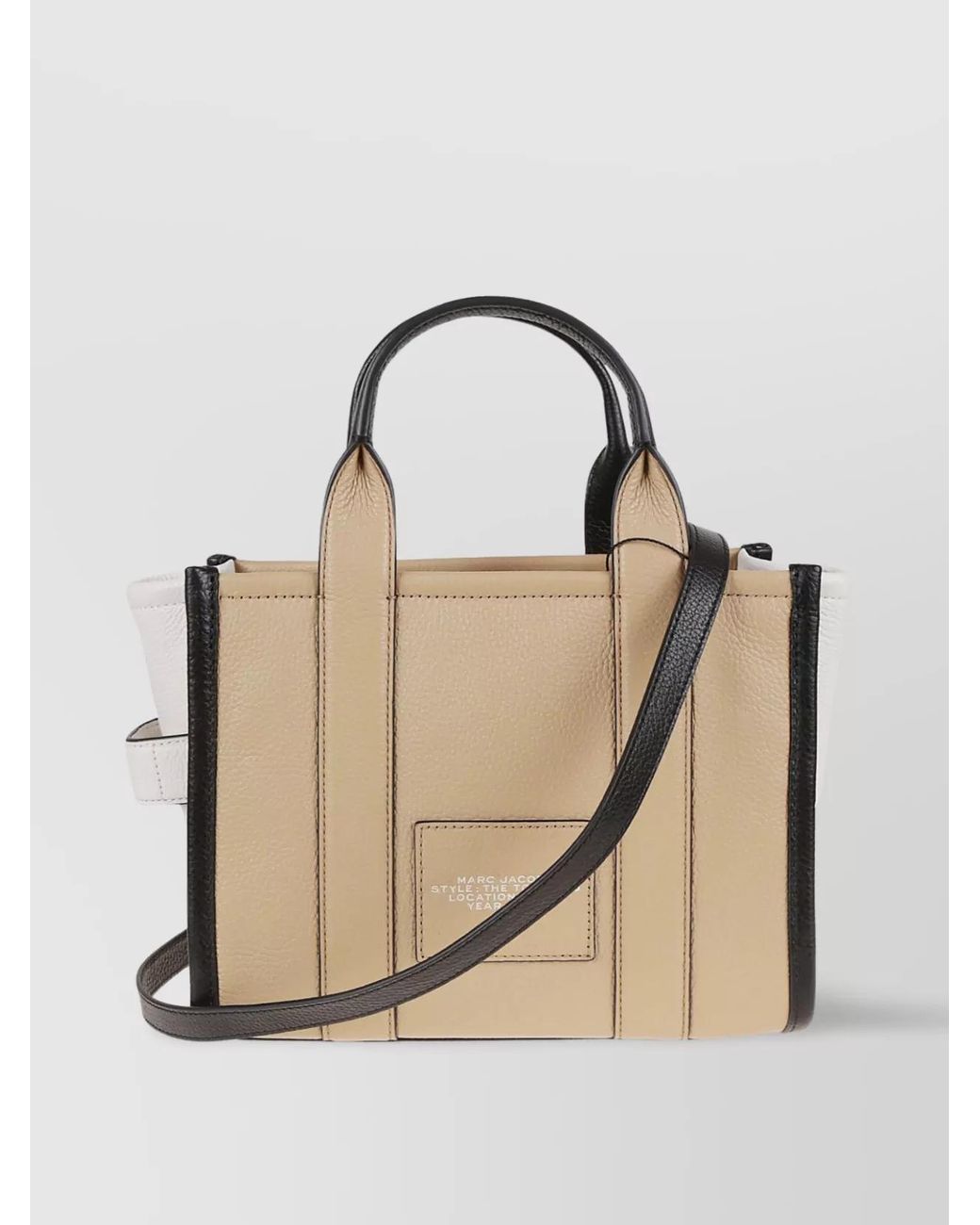 Marc Jacobs Natural The Tote Bag Small Leather Colorblock Tote Bag