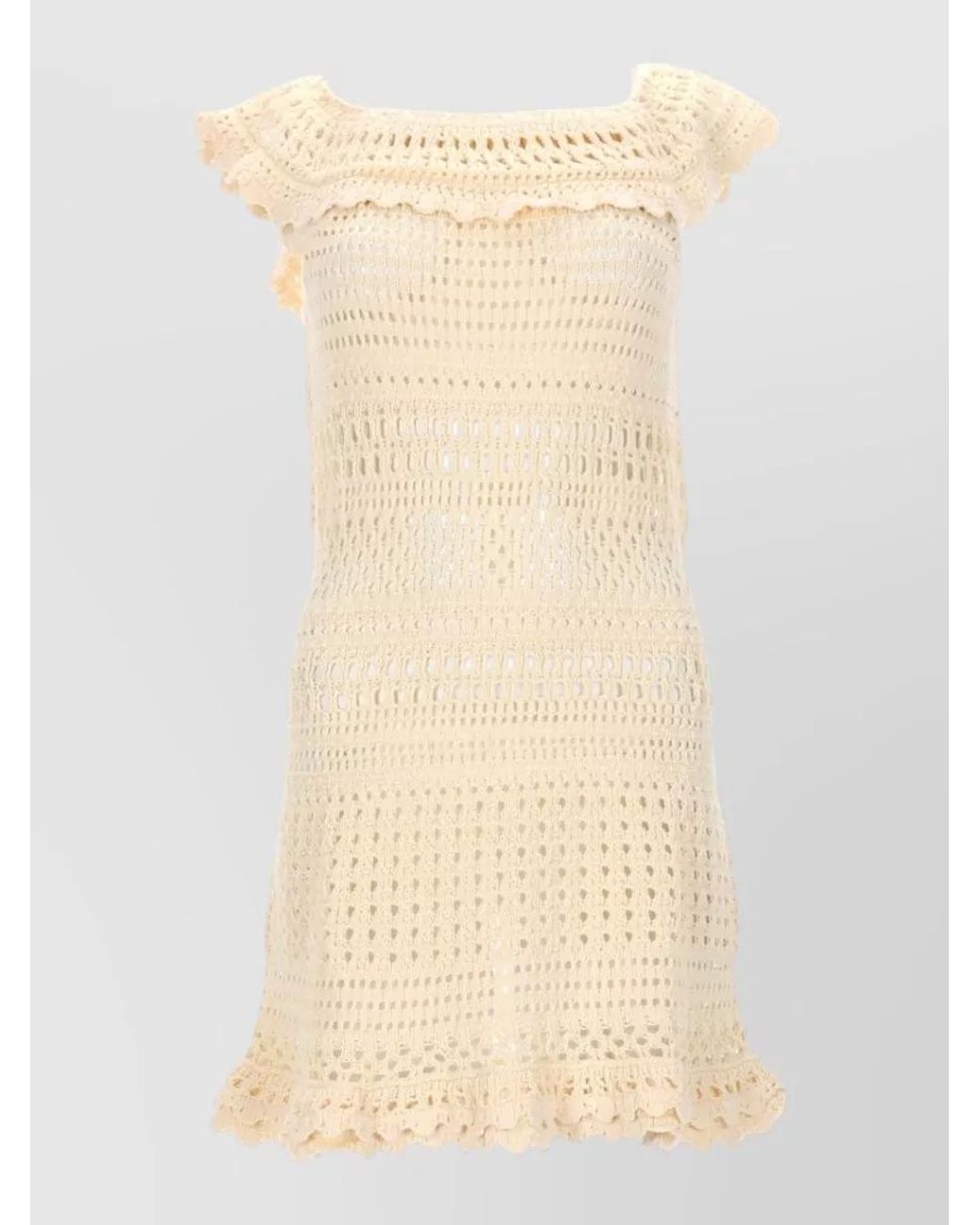 Isabel Marant Natural Straight-Cut Mini Beach Dress