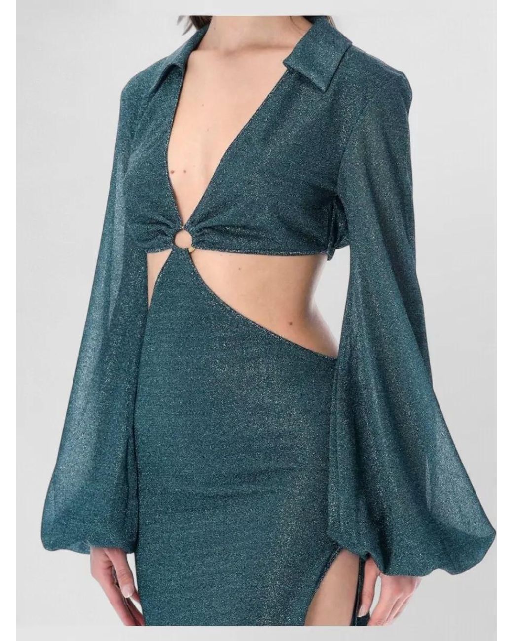 Oseree Blue Cutout Maxi Dress