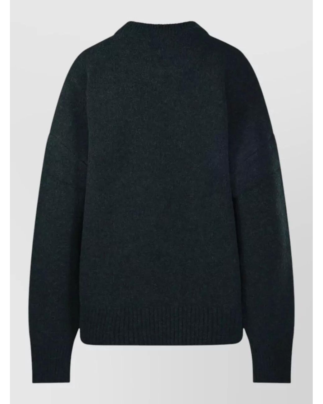 AMI Black Alpaca Wool Crewneck Sweater