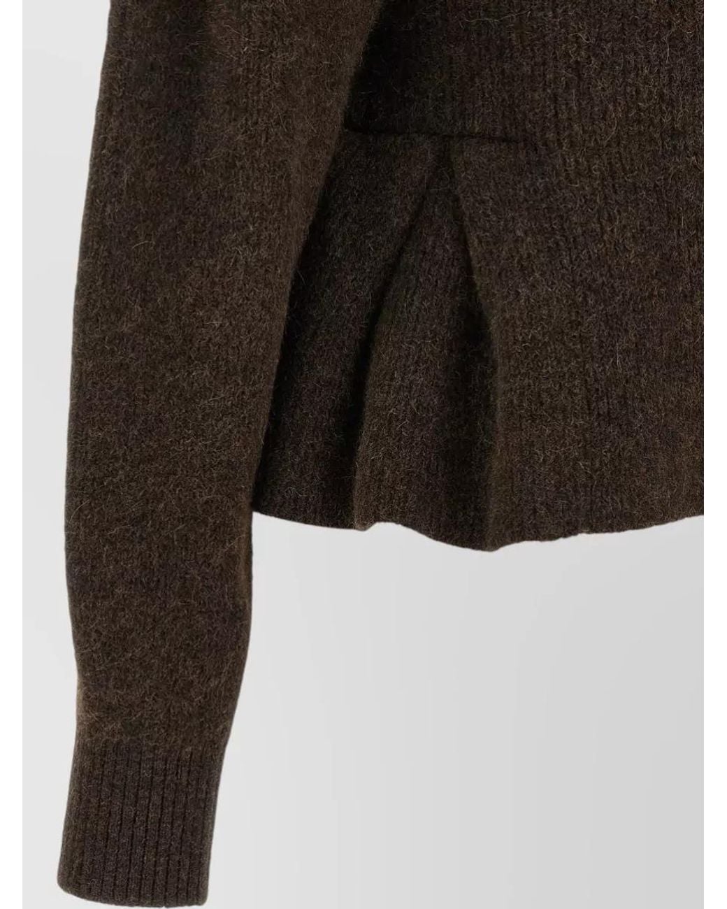 ROTATE BIRGER CHRISTENSEN Black Ribbed Peplum Cardigan