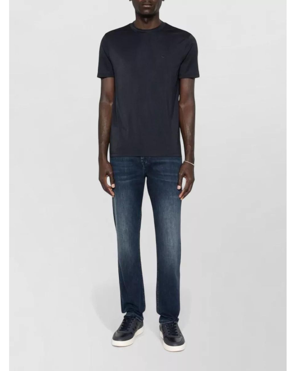 Emporio Armani Black Silk Blend Short-Sleeve T-Shirt for men