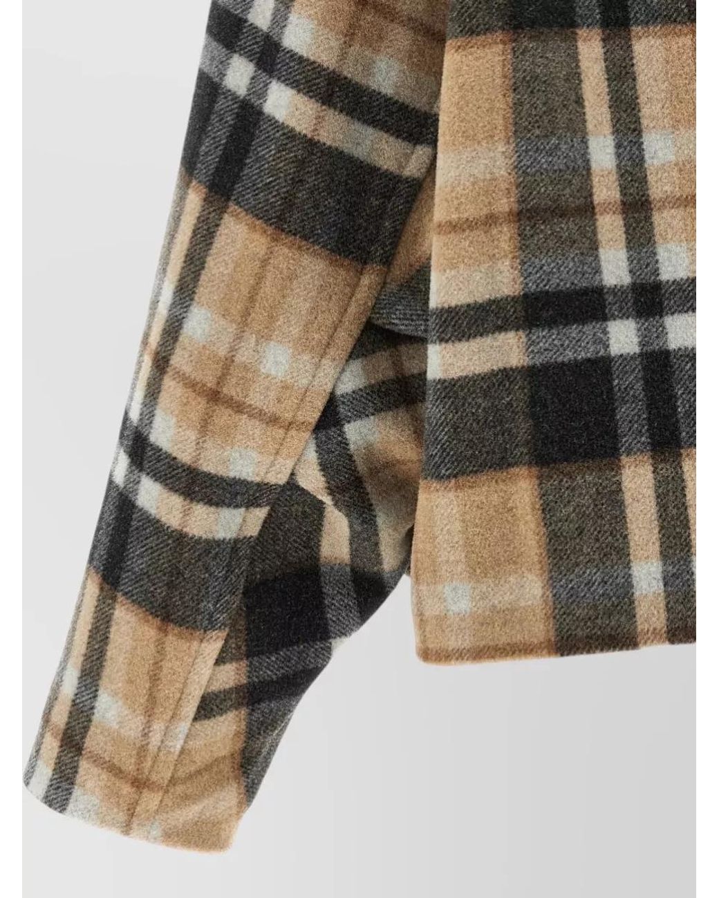 Pinko Multicolor Checked Wool Fitted Jacket