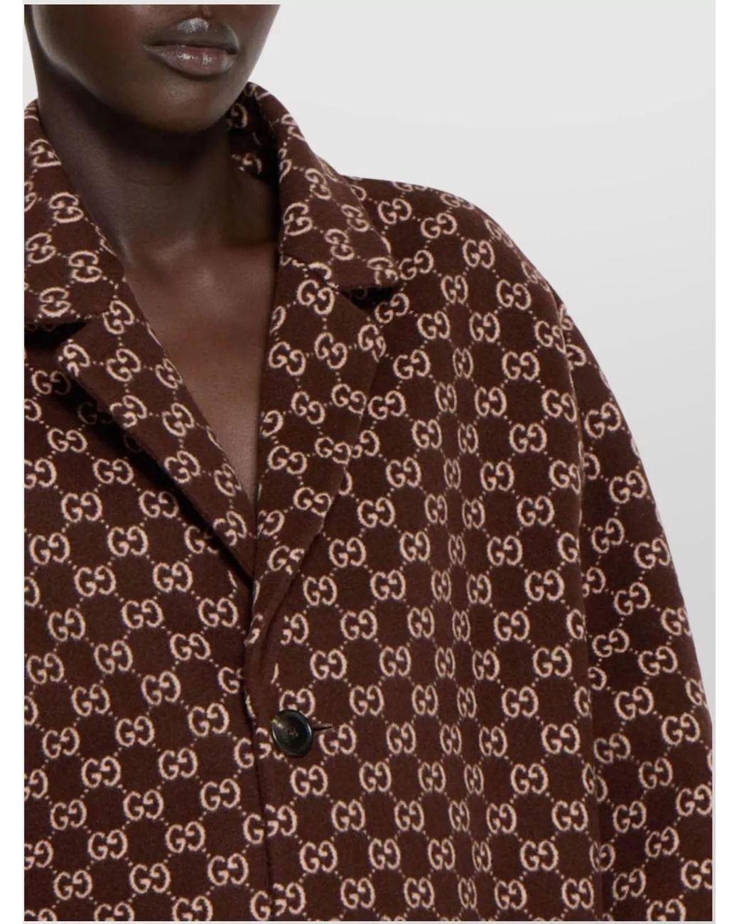Gucci Brown Reversible Gg Coat