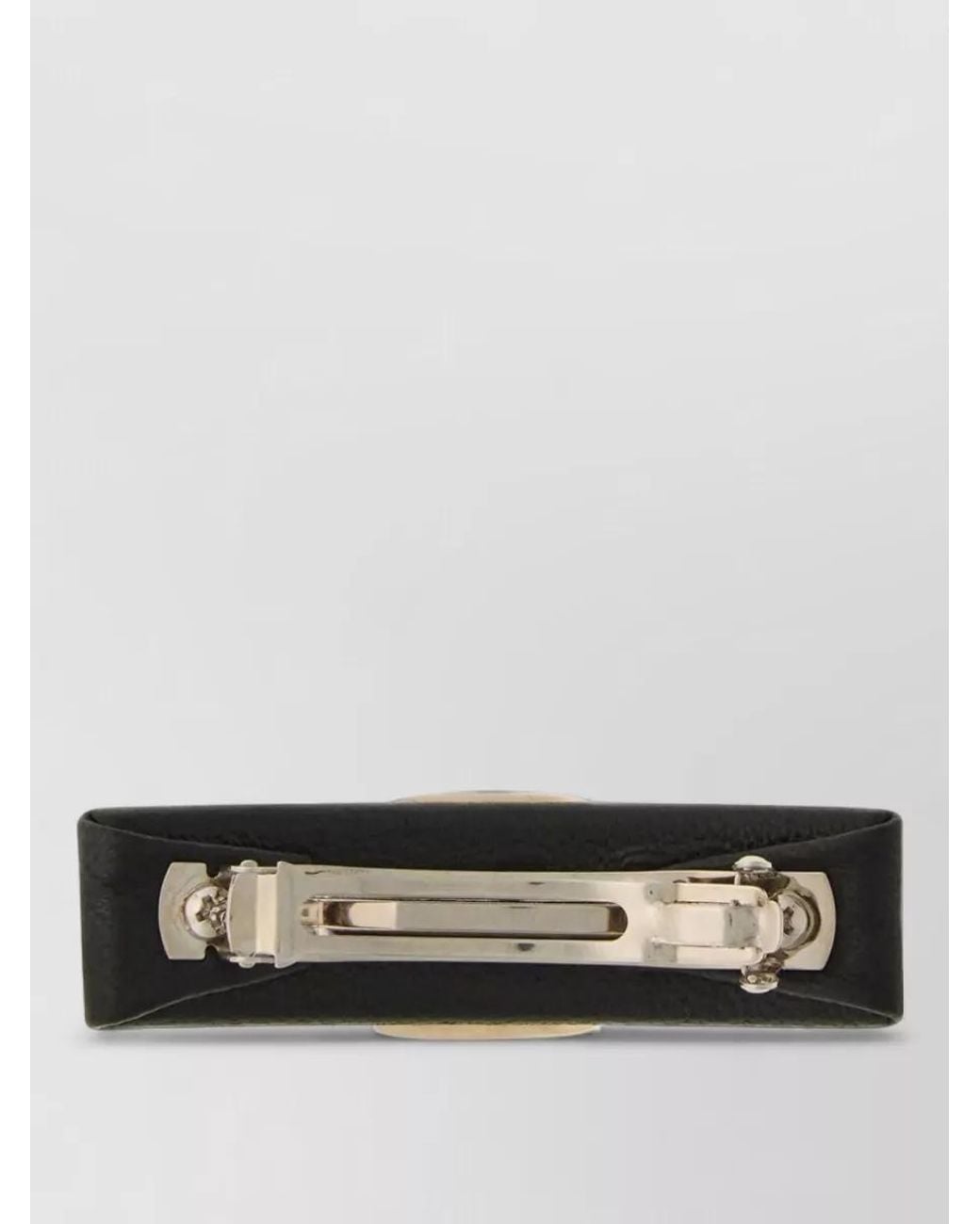 Ferragamo Gray Leather Hair Clip