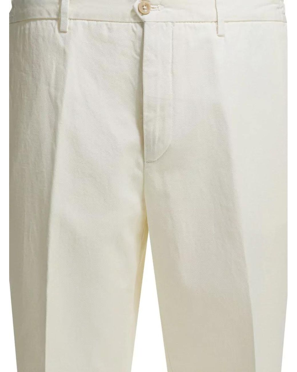 Briglia 1949 White Straight-Leg Trousers for men