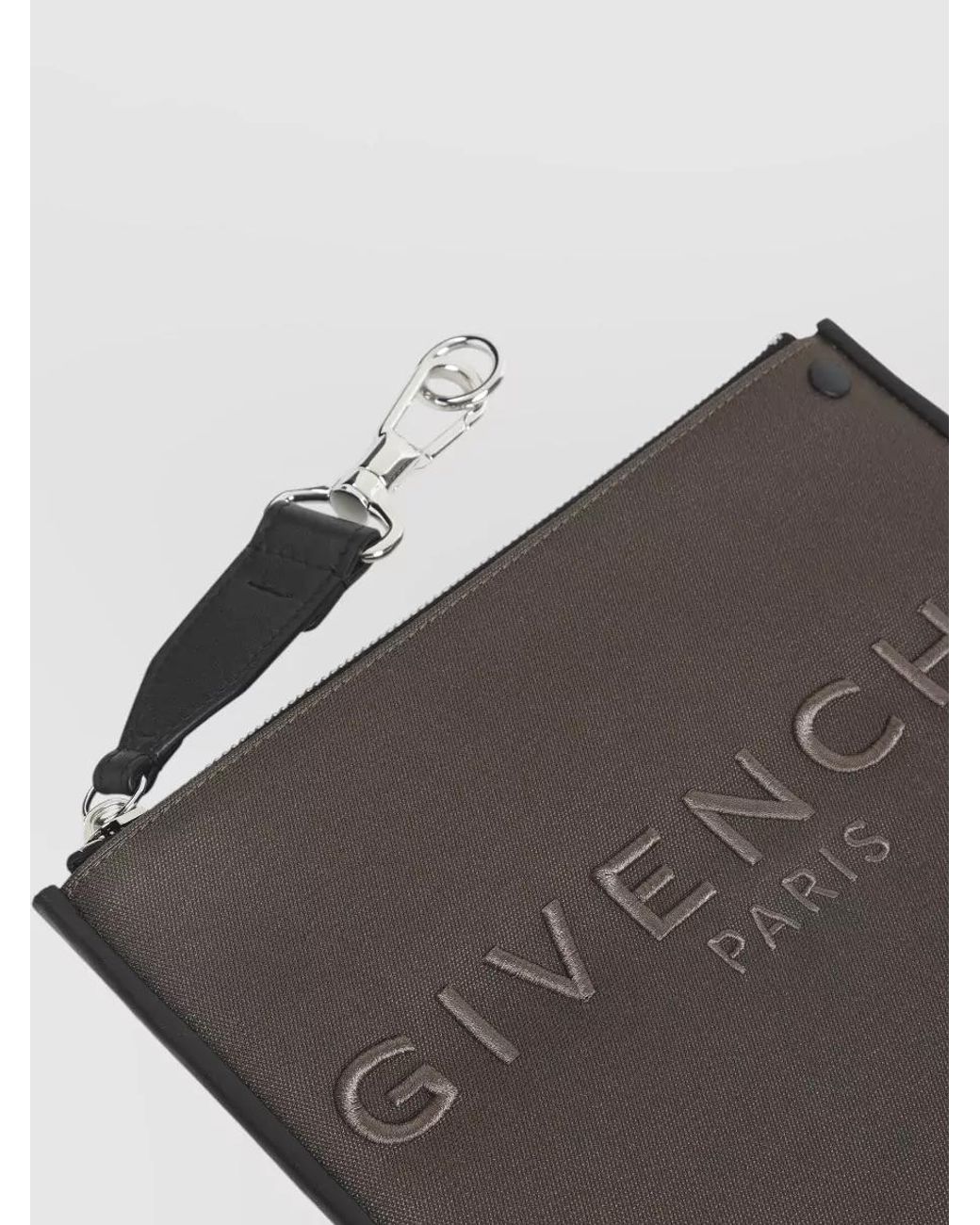 Givenchy Gray Canvas Zipped Pouch for men