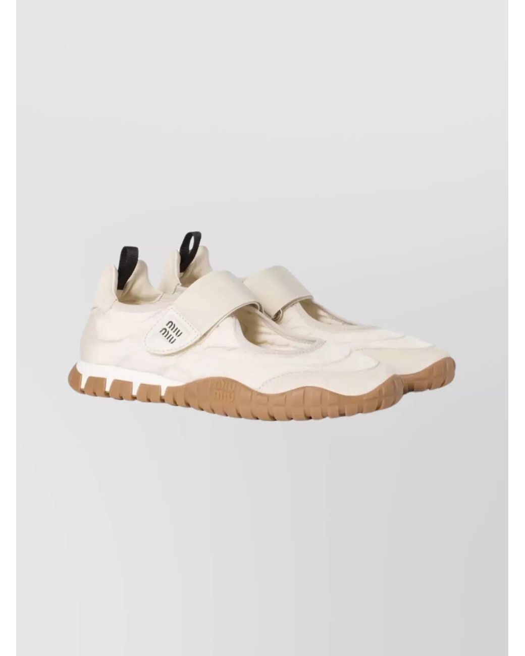 Miu Miu Metallic Technical Fabric Ballerina Shoes