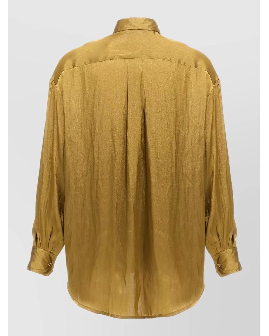 Nude Multicolor Satin Asymmetric Shirt