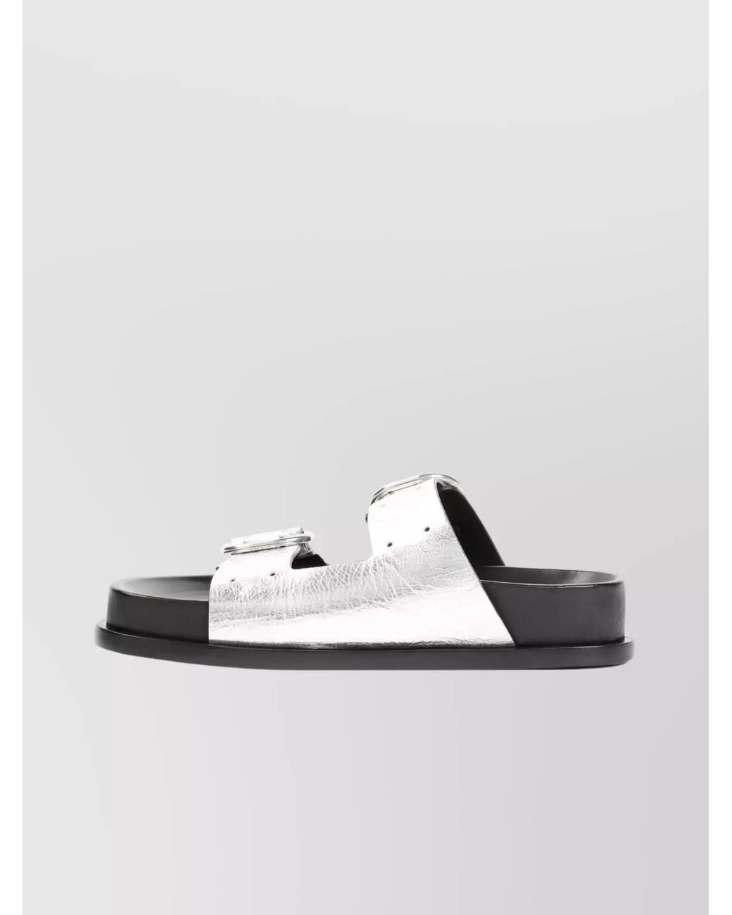 Jil Sander Metallic Leather Buckle Sandals
