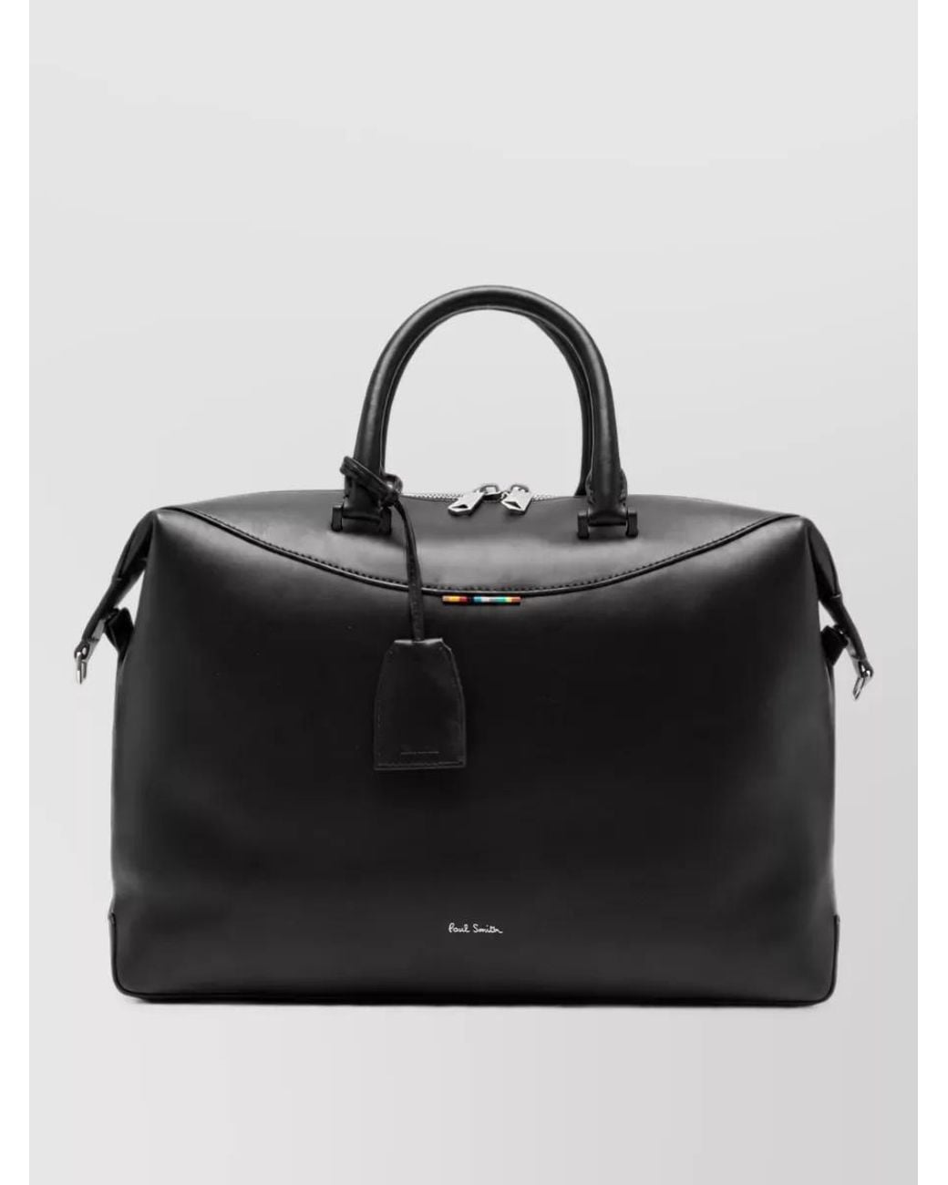 Paul Smith Black Leather Duffle Bag for men