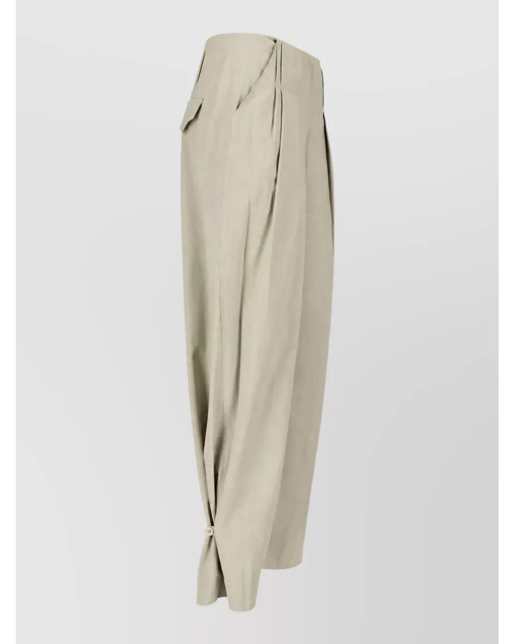 Low Classic Natural Wide-Leg Trousers