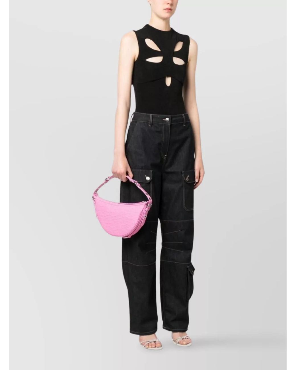 By Far Pink Gib Calf Leather Shoulder Bag