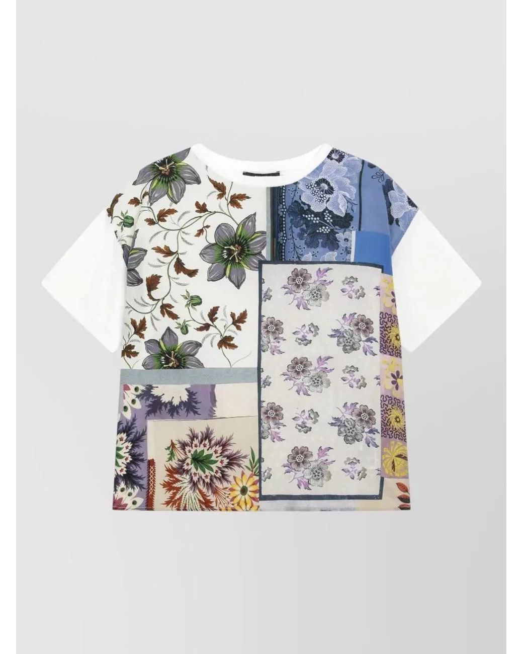 Weekend by Maxmara Blue Silk Printed T-Shirt