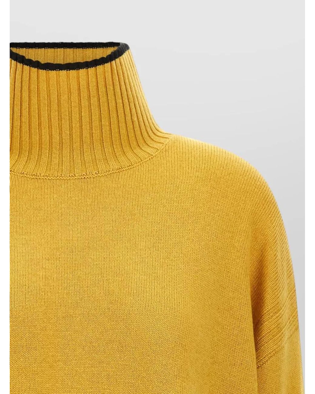 Pinko Yellow Cashmere Wool Turtleneck Sweater