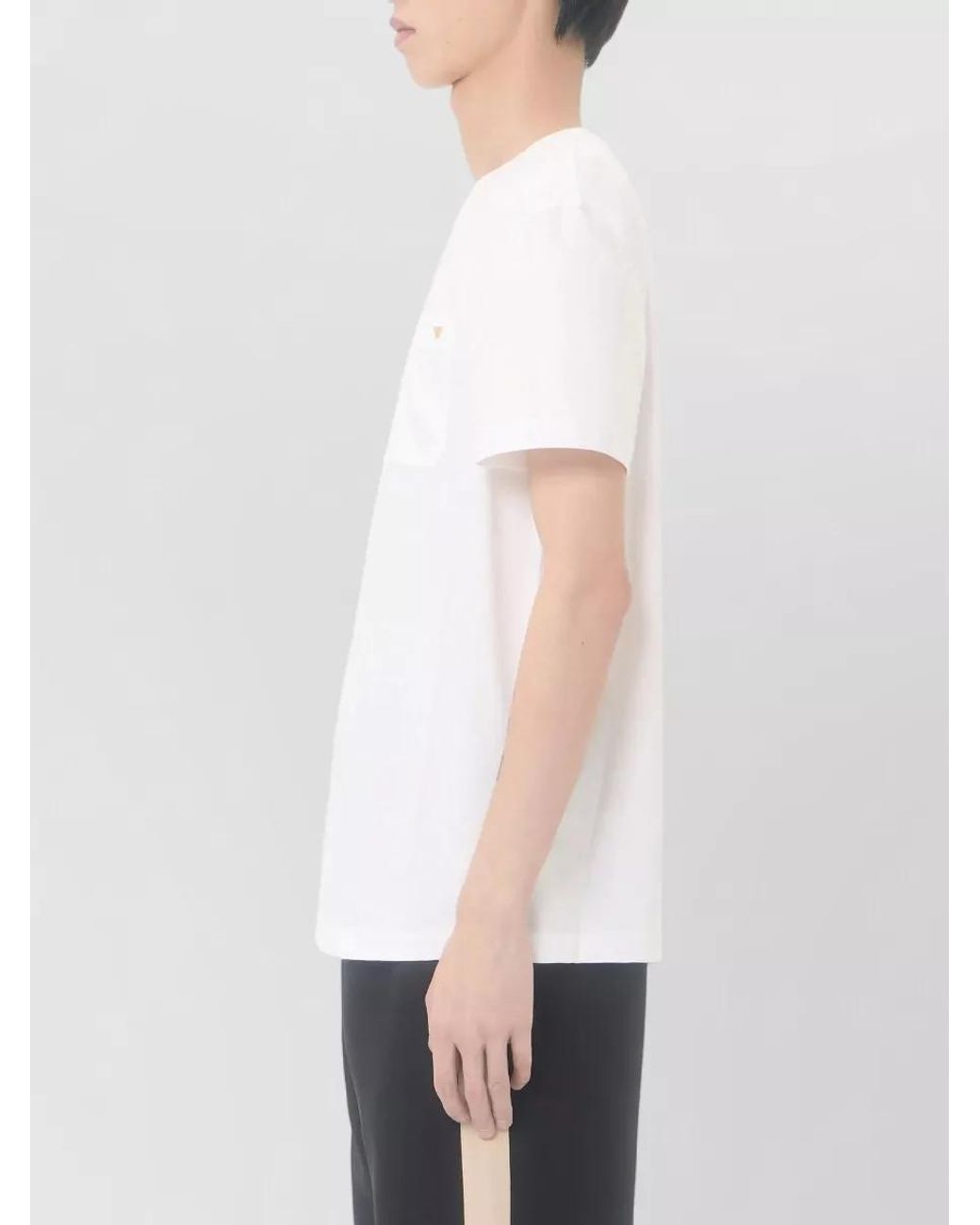 Valentino White Cotton Regular-Fit Short-Sleeve T-Shirt for men