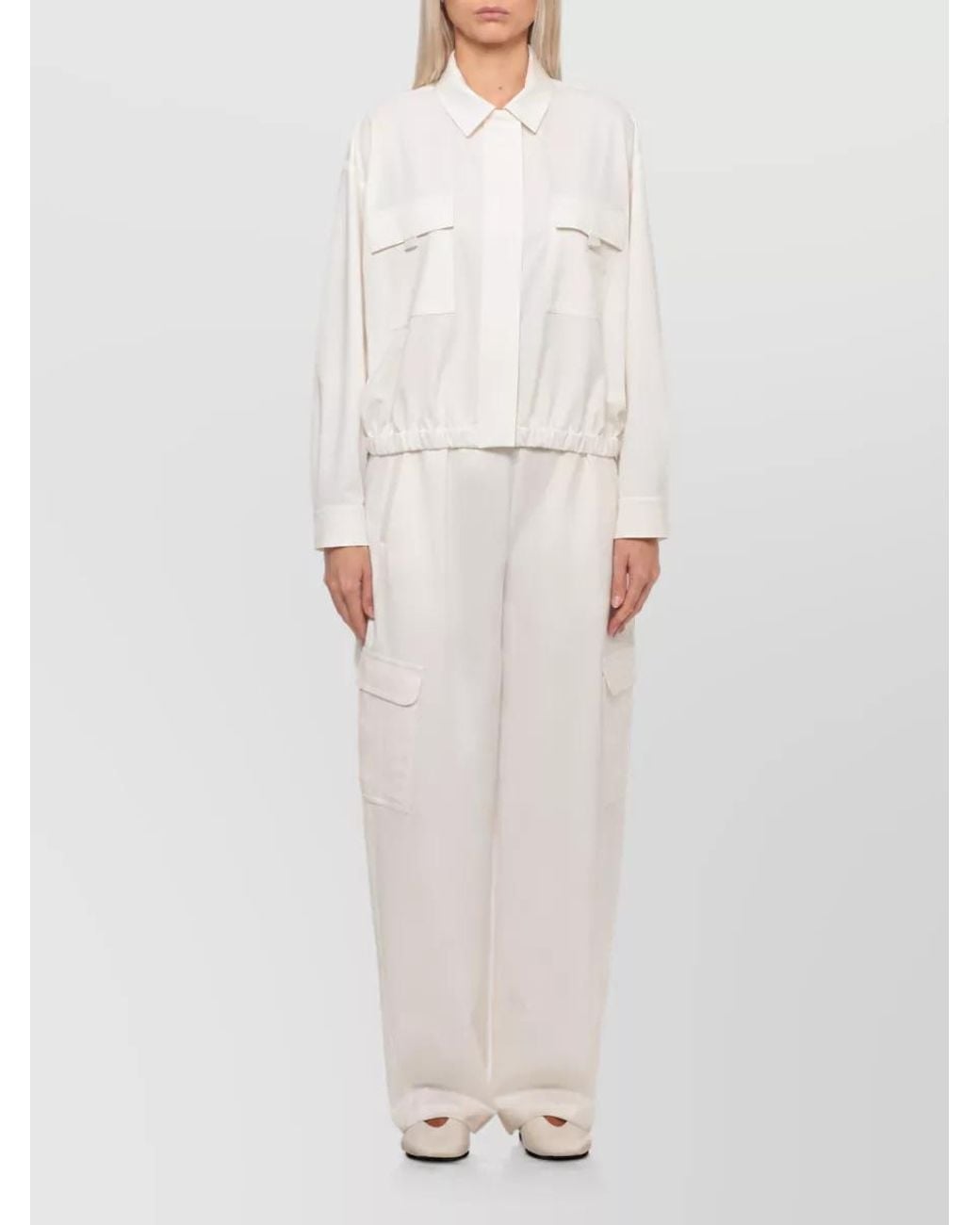 Fabiana Filippi White Long-Sleeve Zip-Up Jacket