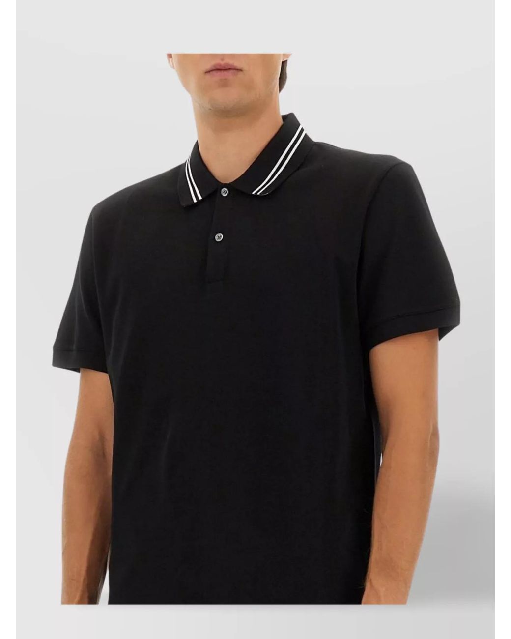 McQueen Black Cotton Logo Polo Shirt for men