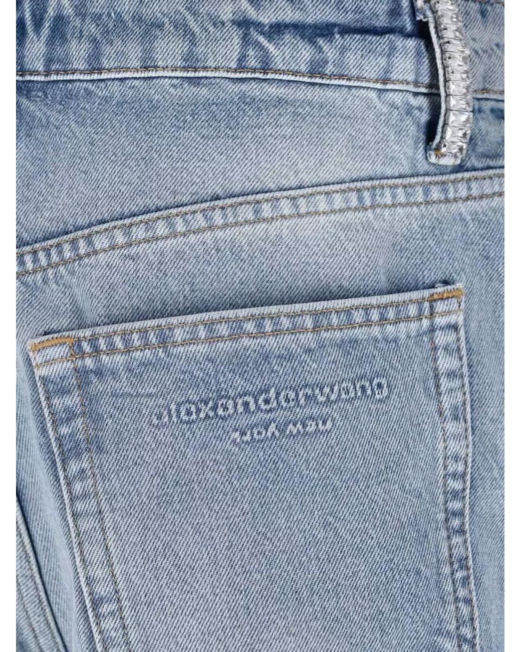 Alexander Wang Blue Straight Mini Shorts