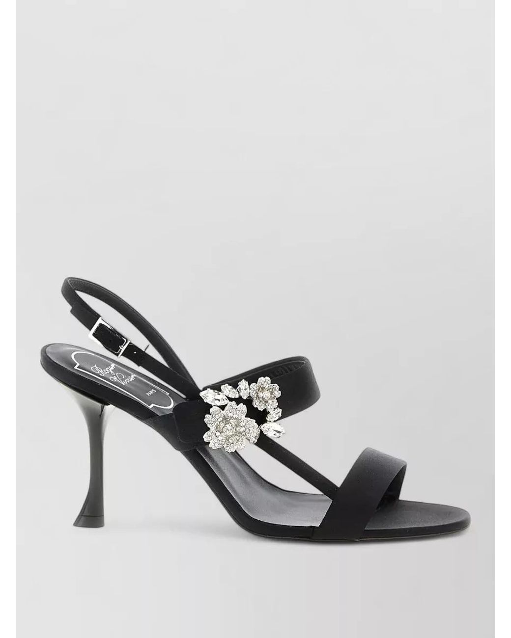Roger Vivier Black Silk Satin High Heel Sandals