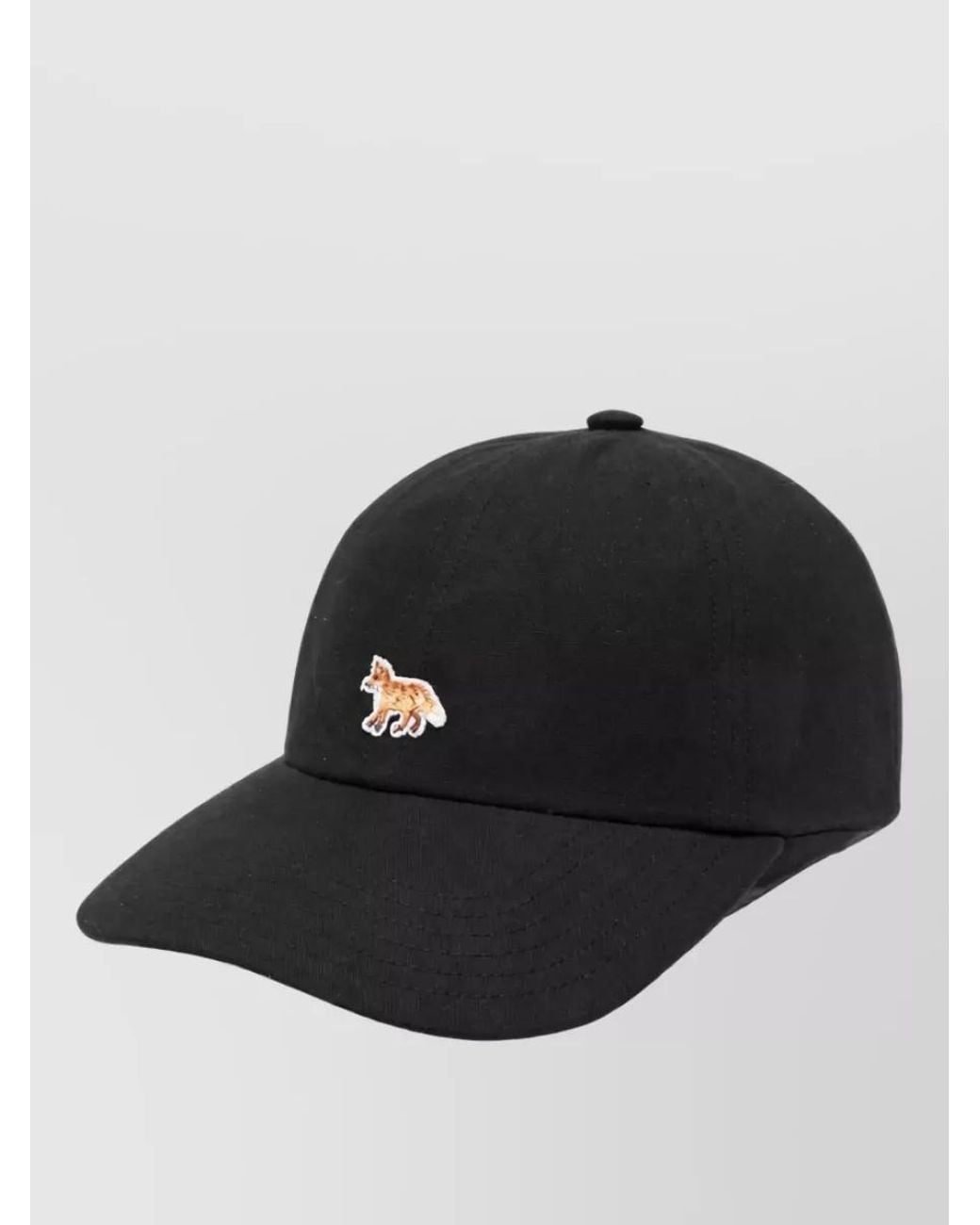 Maison Kitsuné Black Cotton Baby Fox Baseball Cap for men