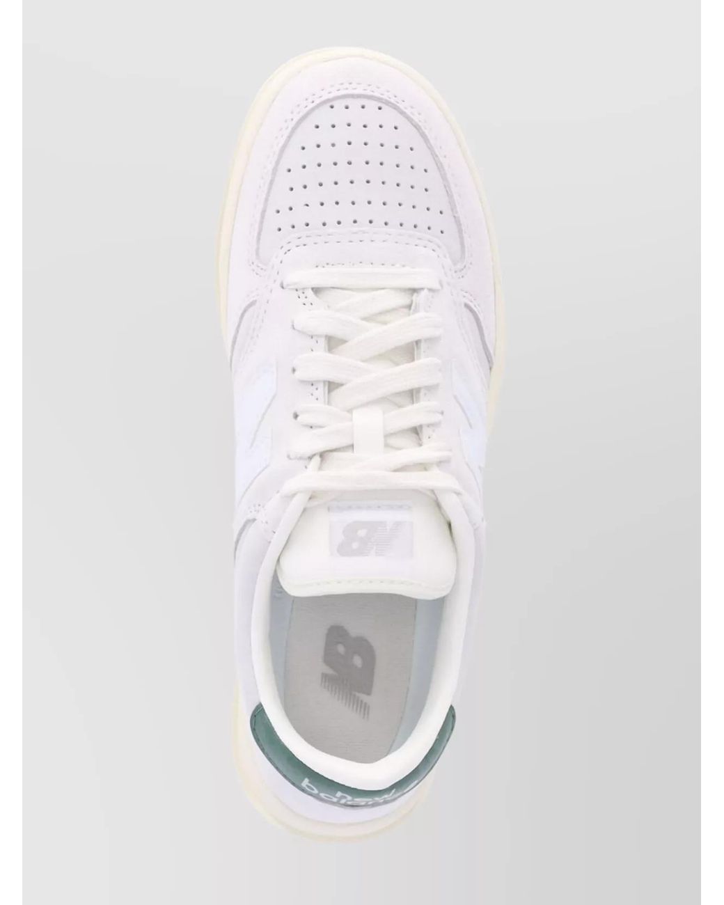 New Balance White Leather Low-Top Sneakers