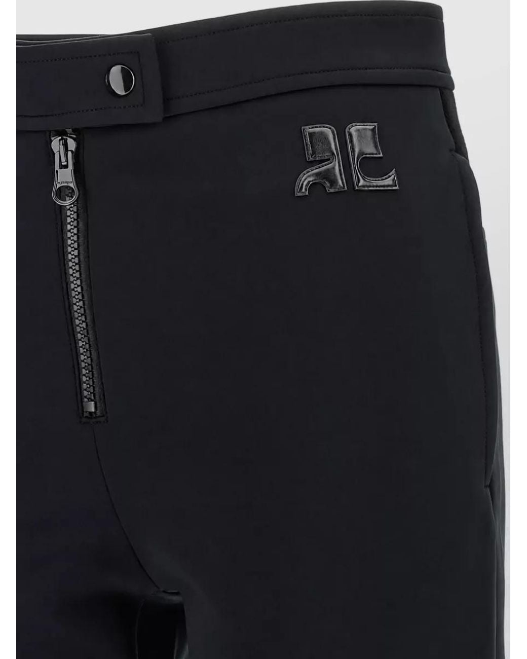 Courreges Black High-Rise Stirrup Leggings