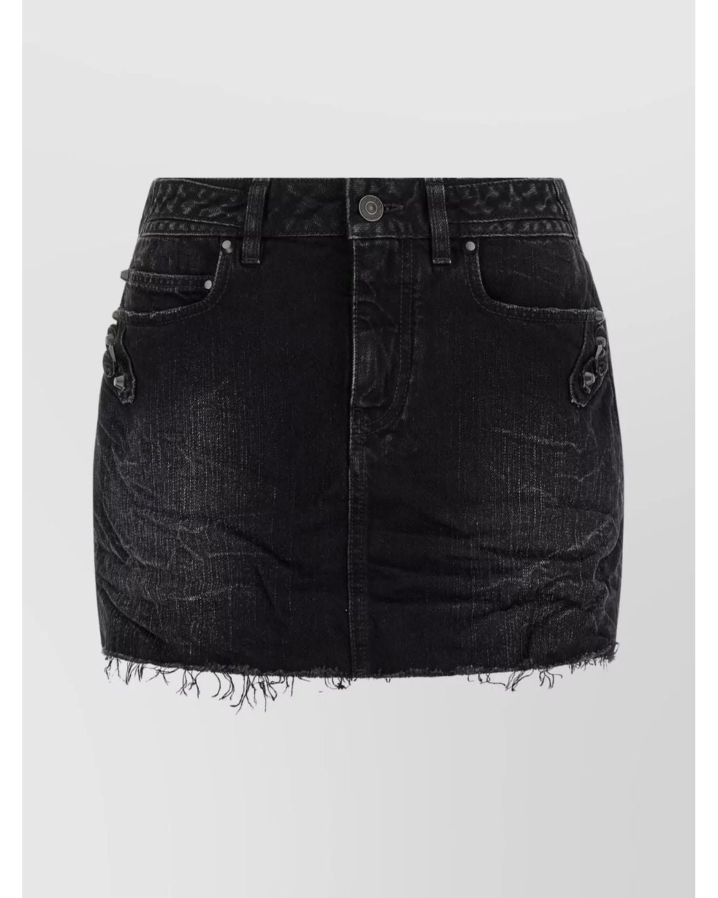 Balenciaga Black Denim Mid-Rise Mini Skirt