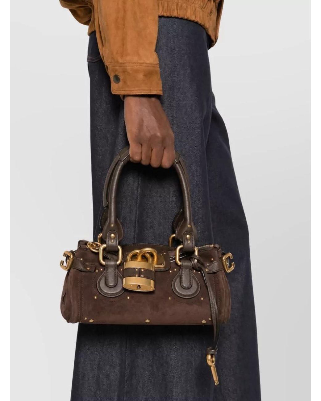 Chloé Brown Paddington Leather Clutch Bag