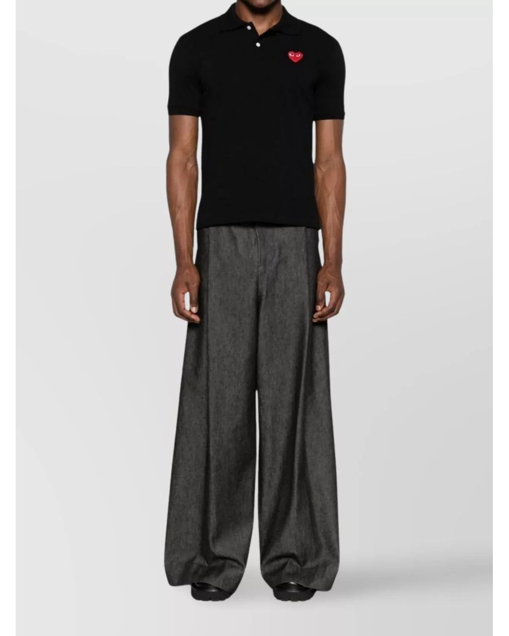 Comme des Garçons Black Logo Cotton Polo Shirt